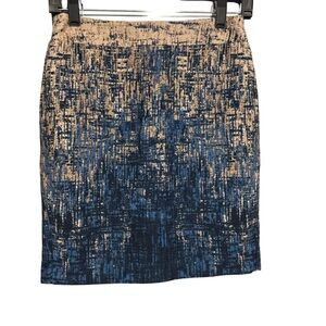 Ann Taylor Navy and Beige Pencil Skirt